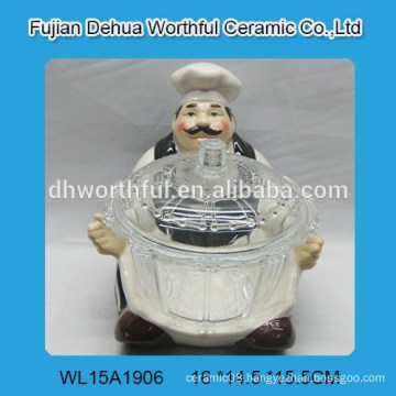 Popular ceramic chef design with glass bowl